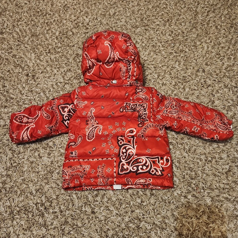 Moncler Unisex Meral Bandana Print Down Coat 9-12m $675 - Picture 4 of 8